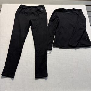Campri Long Sleeve Thermal Wear Set  Women Sz L Black Pre-Owned